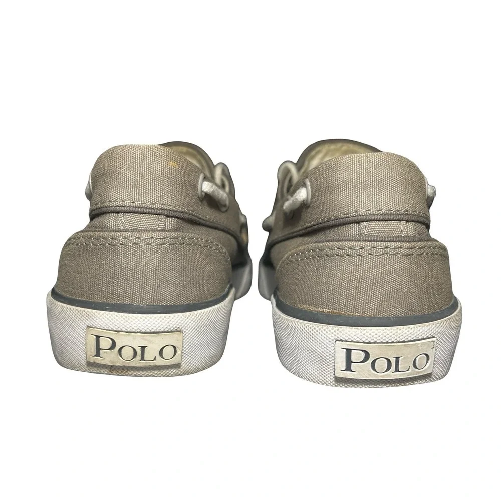 Polo Ralph Lauren Lander P Canvas Boat Shoes Mens 8D Taupe Brown 00001629 F13